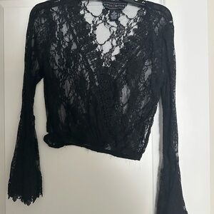 Polly & Esther Black Lace Blouse